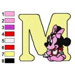 M Minnie Mouse Disney Baby Alphabet Embroidery Design